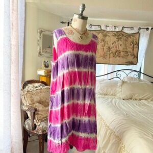 sunshine ink and purple tie dye dress womens large‎